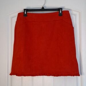 Aryeh Faux Suede Stretch Skirt Women's Sz Large Red